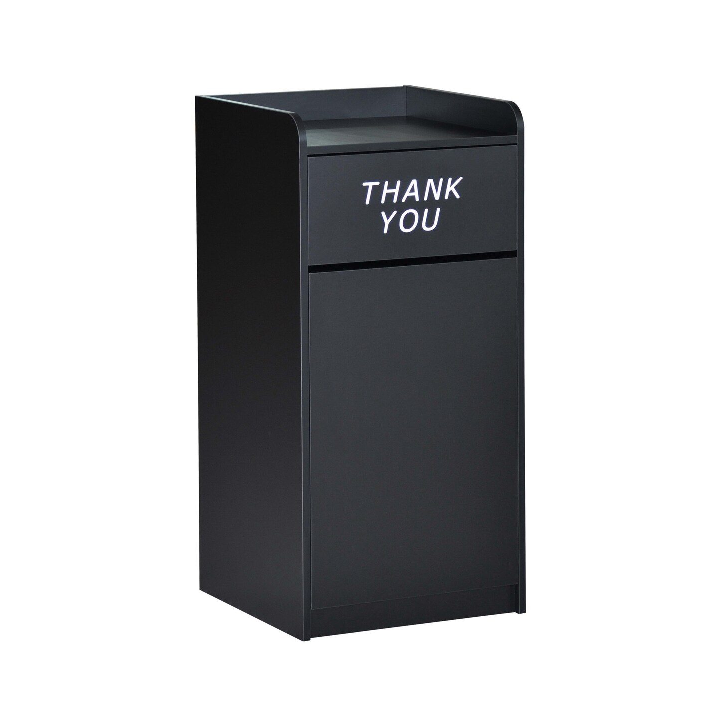 Emma and Oliver Wood Tray Top &#x22;Thank You&#x22; Restaurant Food Court Receptacle