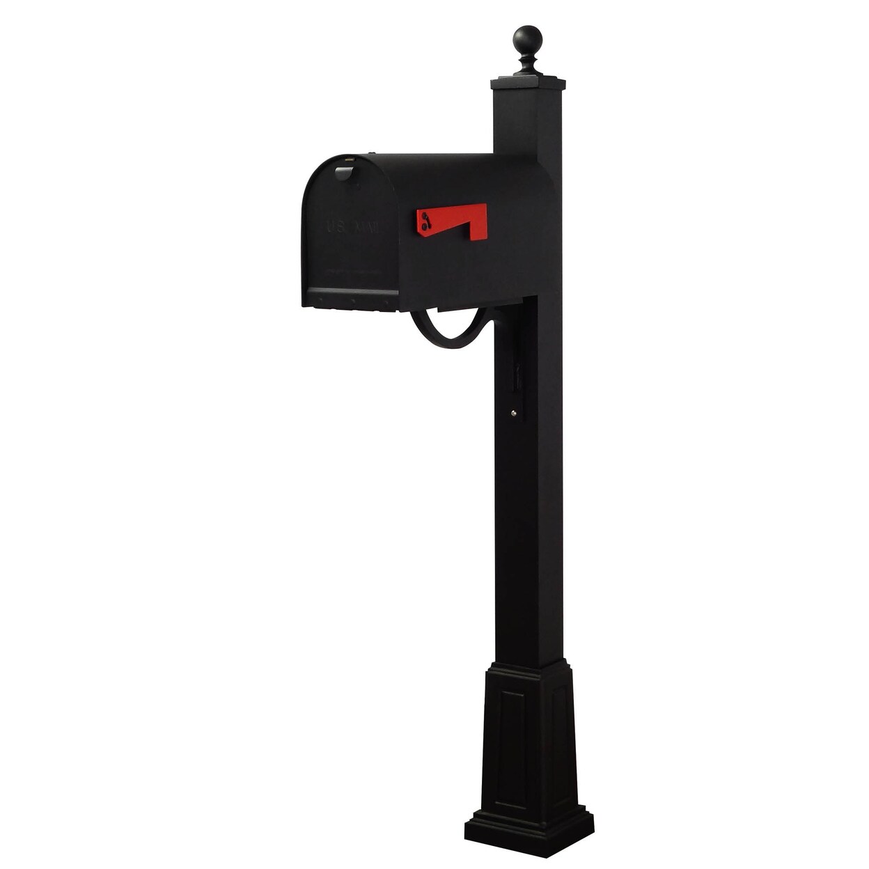 Special Lite Products Outdoor Letter Holder Titan Aluminum Curbside Mailbox and Springfield Mailbox Post with Base