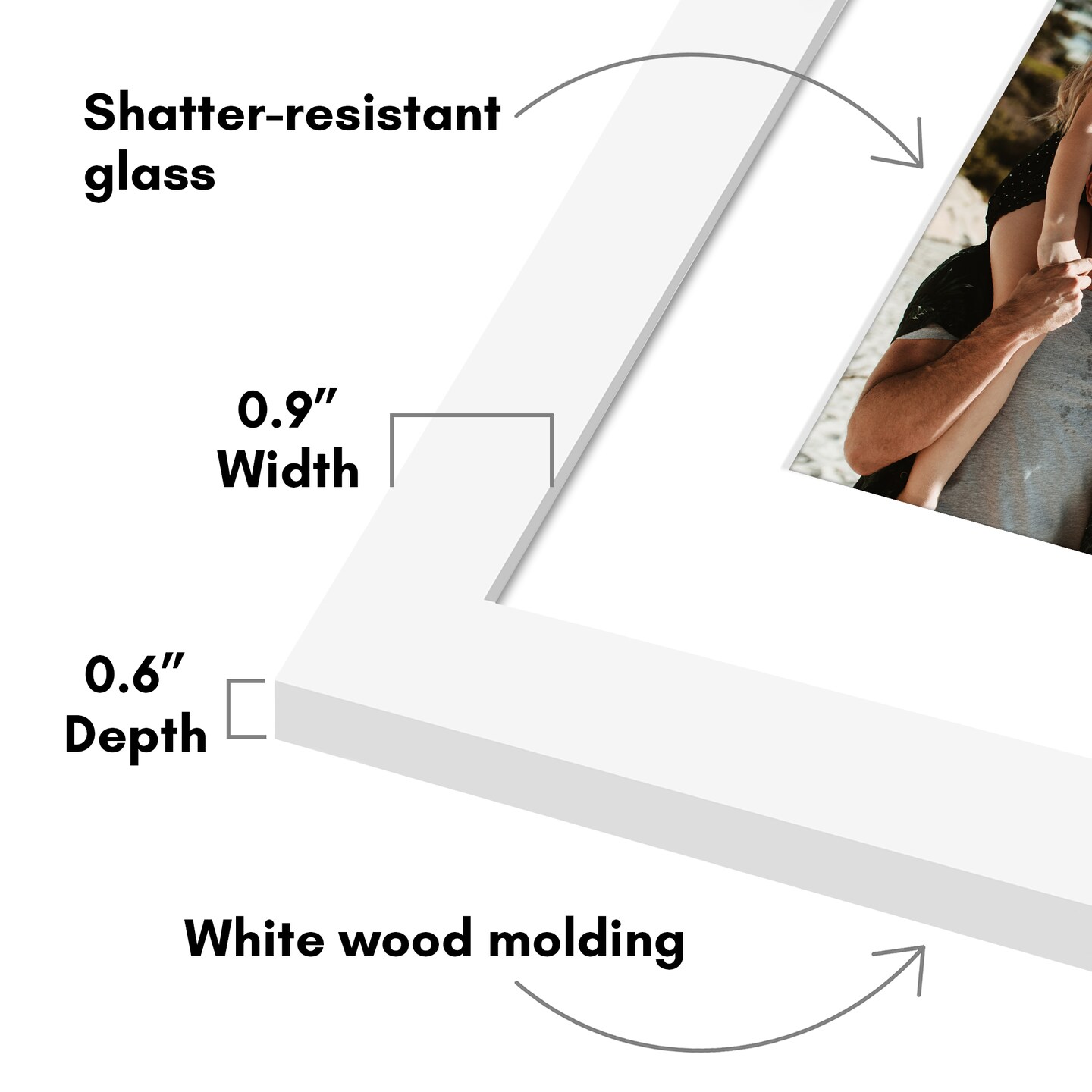 Americanflat 10x20 Collage Picture Frame - Displays (3) 5x7 Photos with Mat or (1) 10x20 Photo without Mat - Wall Gallery Decor - Plexiglass Cover - Hanging Hardware - Black
