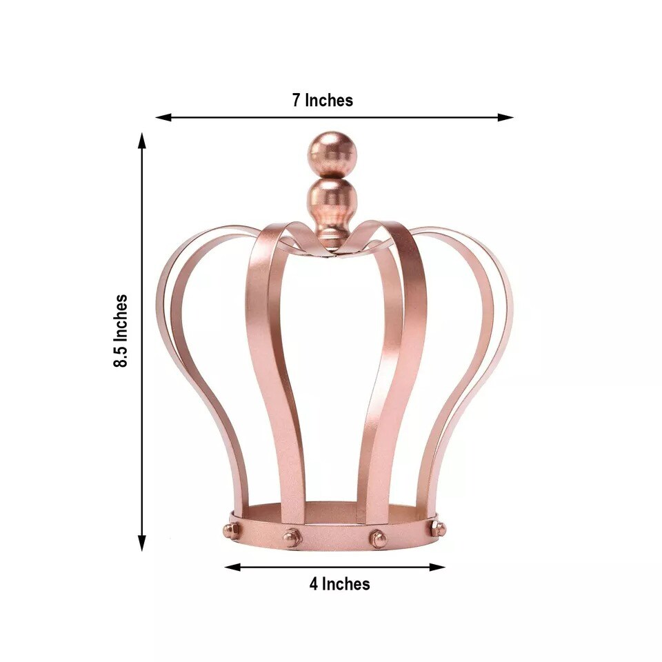 ROSE GOLD 9&#x22; tall Metal Crown Cake Topper Cupcake Events Centerpiece