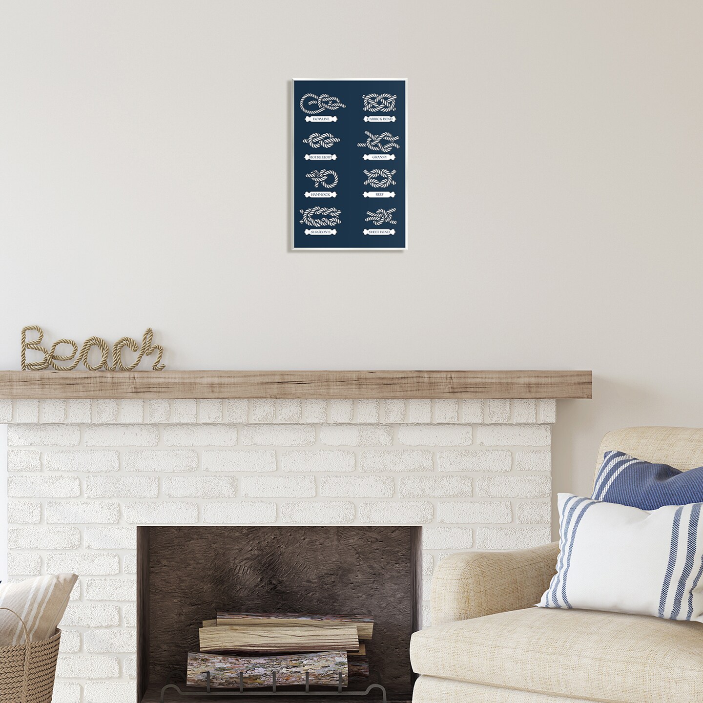 Stupell Industries Boating Knots Nautical Diagram Wall Plaque Art
