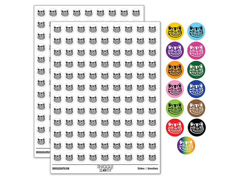 Grinning Cheshire Cat 200+ 0.50&#x22; Round Stickers