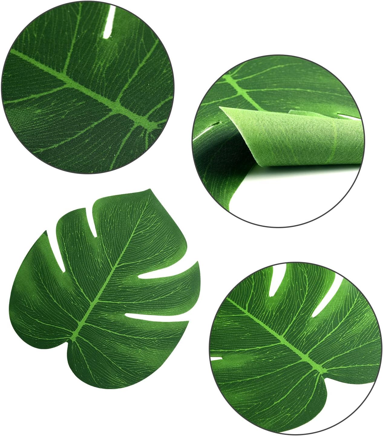 24pcs 6 Inch Artificial Palm Leaves Tropical Leaves Stems Jungle Leaves Hawaiian Luau Party Beach Baby Shower Wedding Birthday Table Decorations