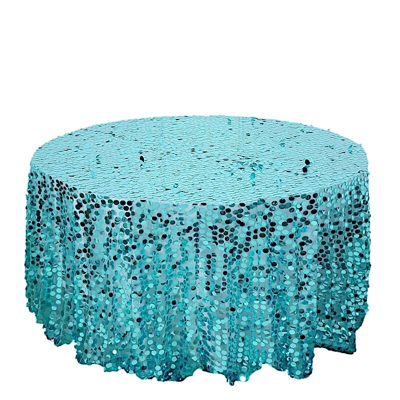 120&#x22; Large Payette Sequin Round Tablecloth