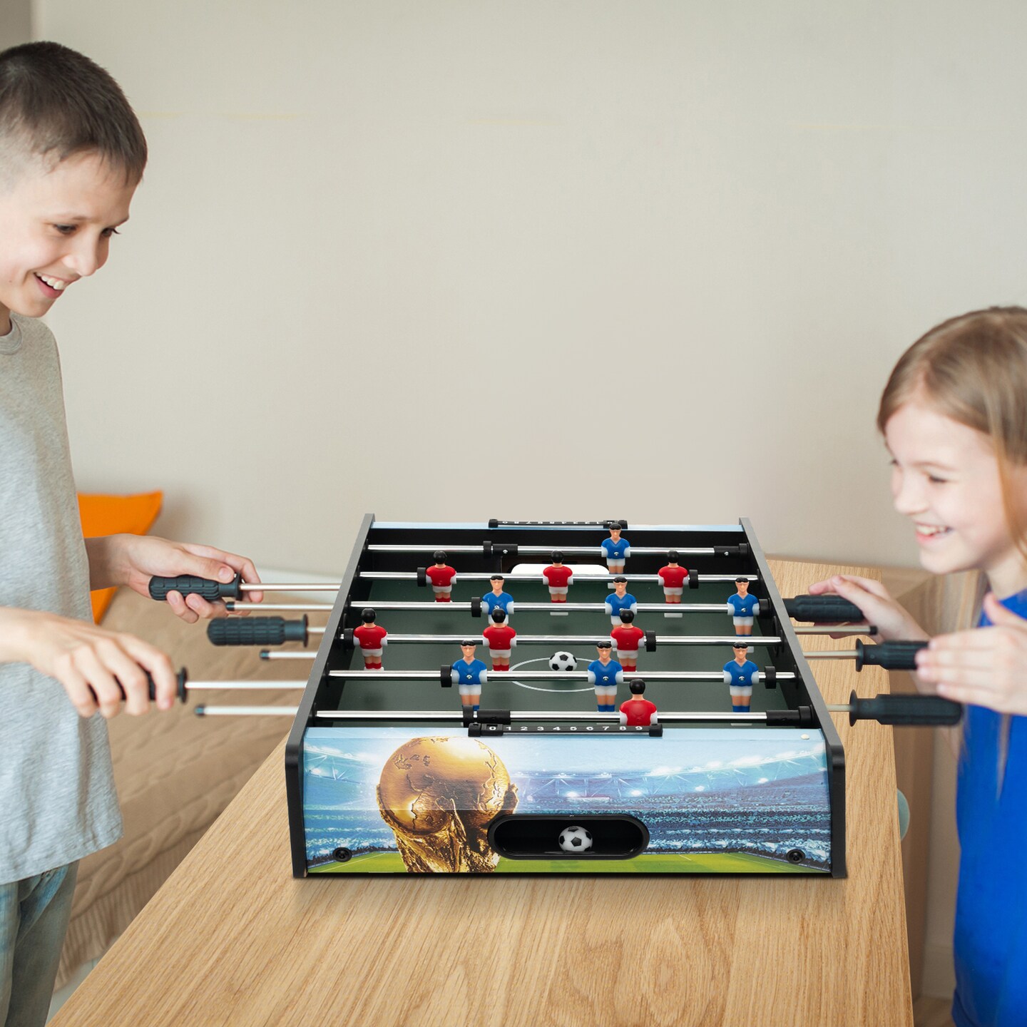 37 Inch Mini Foosball Table With Score Keeper And Removable Legs