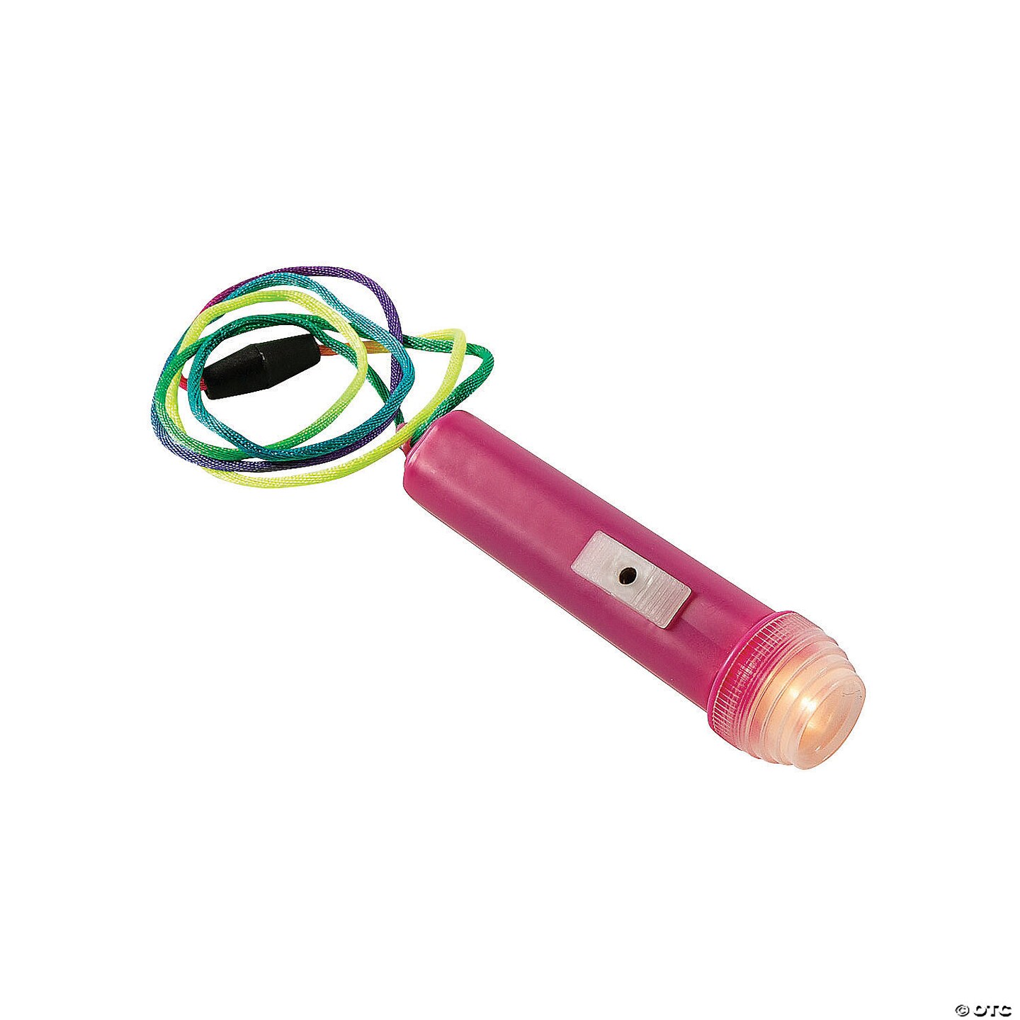 3 1/2" Mini Brightly Colored Flashlights on a Multicolor Rope - 12 Pc.