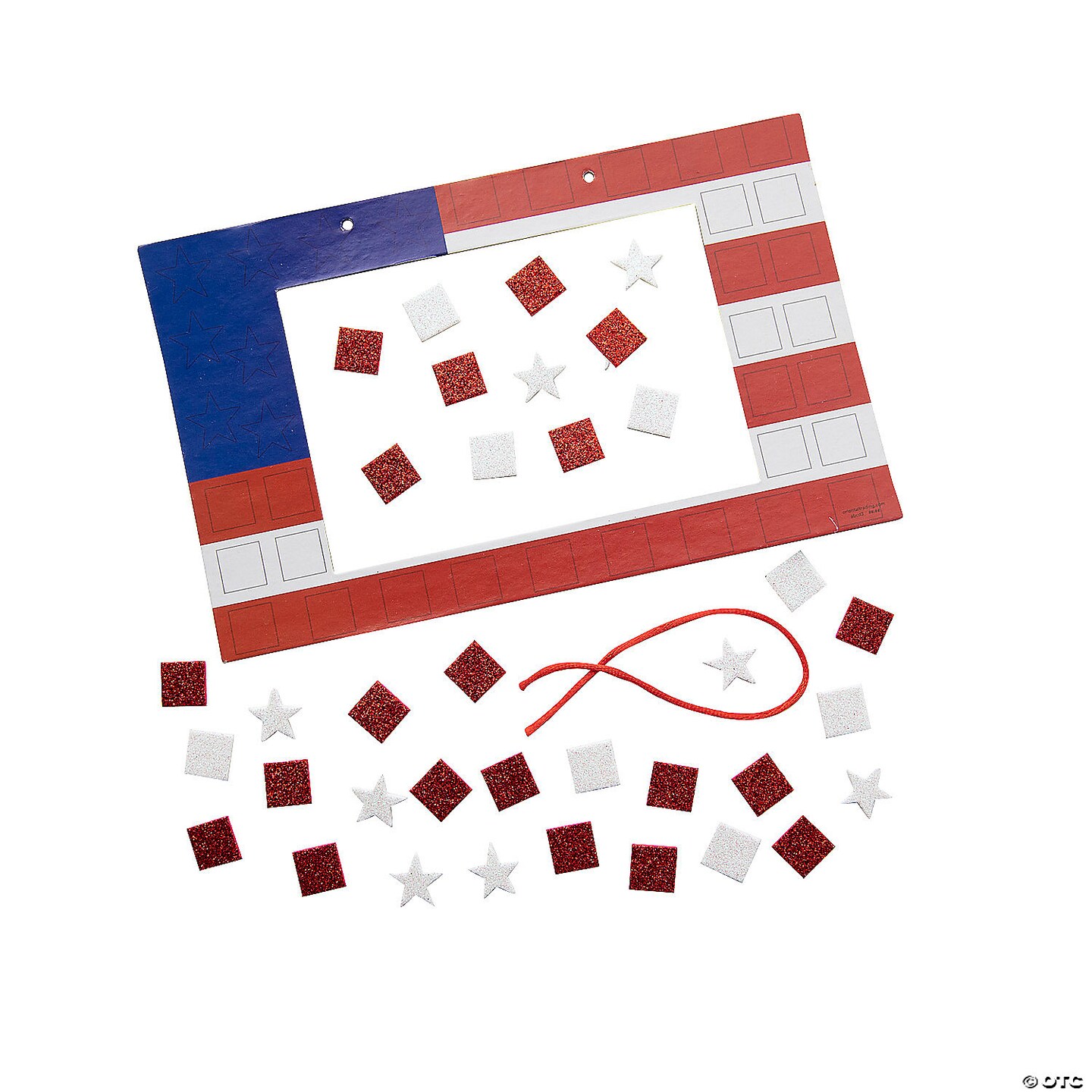 Mosaic Patriotic Flag Picture Frame Sign Craft Kit- Makes 12