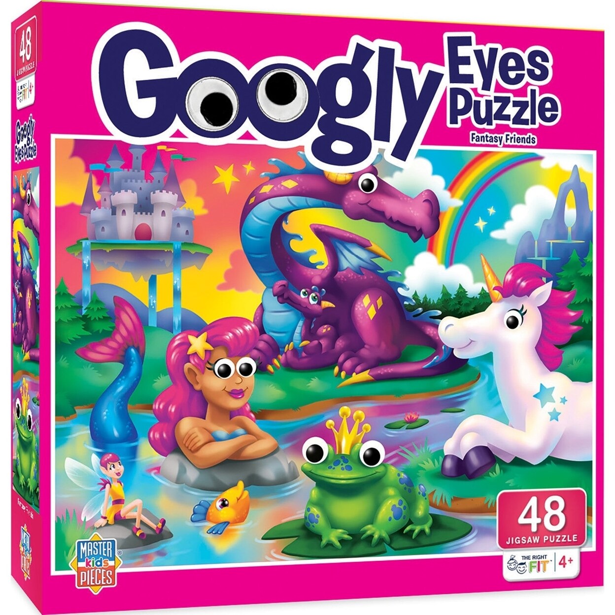 Googly Eyes Fantasy Friends 48 Piece Kids Jigsaw Puzzle With Wiggly Eyes 19X14