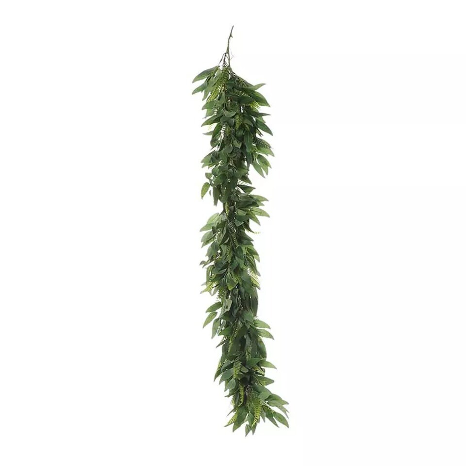 LIGHT FROSTED GREEN 4 ft long Artificial Willow and Fern Frond Foliage Garlands