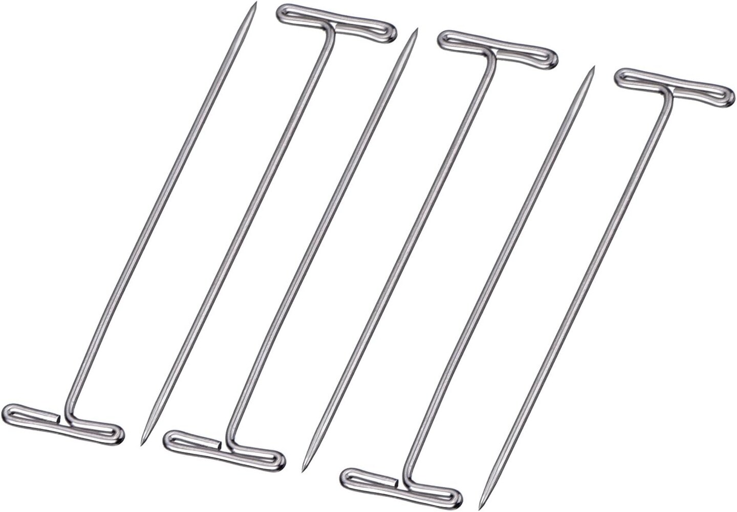 100 Pack Wig T-Pins 2 Inch with Plastic Box, Silver