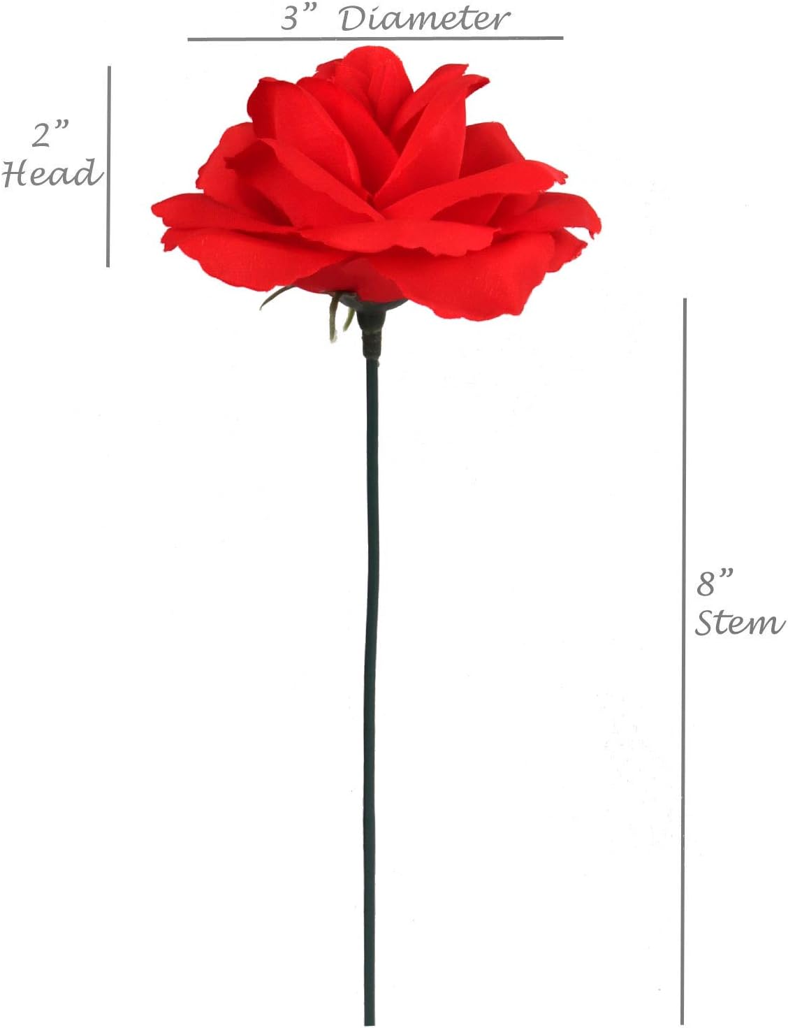 50-Pack Red Silk Rose Picks | 8-Inch Stems | Ideal for Weddings, Crafts, Events | Create Lifelike Centerpieces &#x26; DIY Floral Projects | Enhance Your Space with Elegant Roses