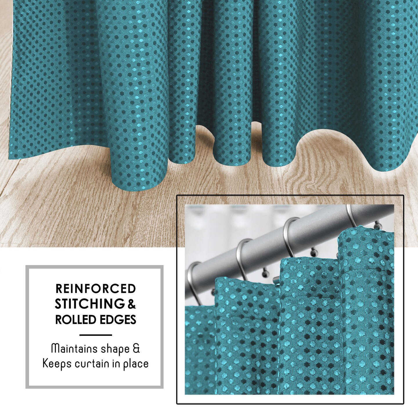 Clara Clark Waterproof Heavy Duty Waffle Shower Curtains
