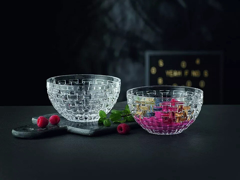 Nachtmann Bossa Nova Round 6 Inch Bavarian Fine Crystal Bowl, Set of 2