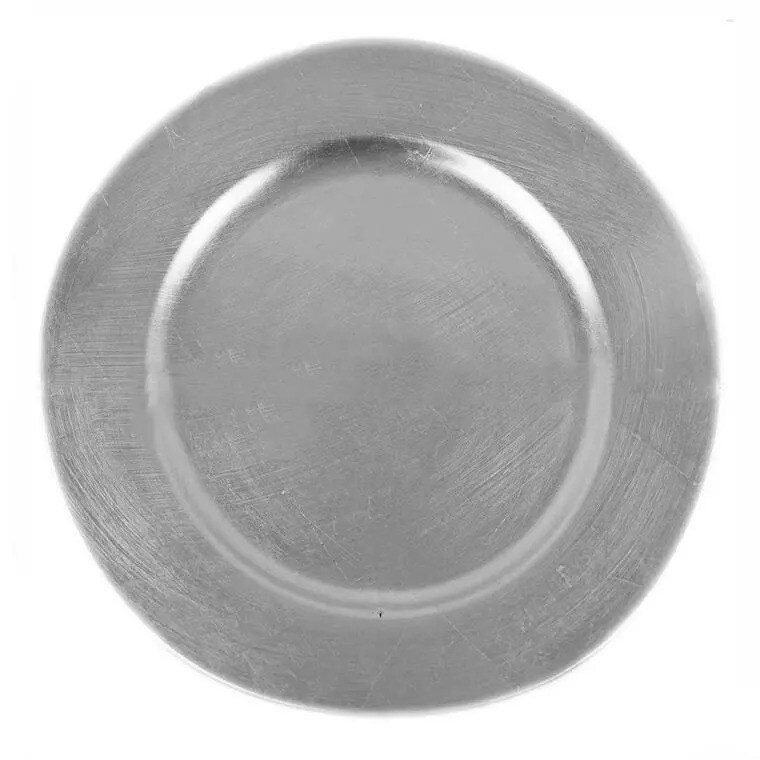 6 pcs 13&#x22; SILVER Round CHARGER PLATES