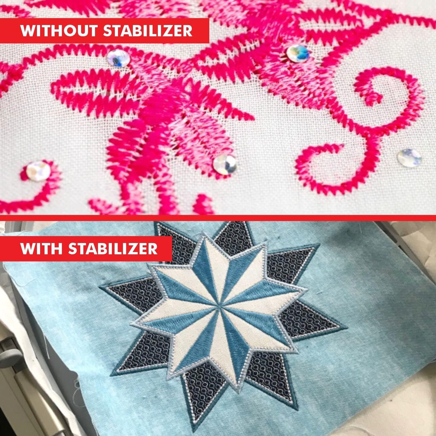 Fusible Iron On No Show Mesh Embroidery Stabilizer, 1.5 Oz Lightweight Embroidery Backing Stabilizer-12 Inch x 10 Yard, SuperStable White Stabilizer for Embroidery Machine, Made in USA