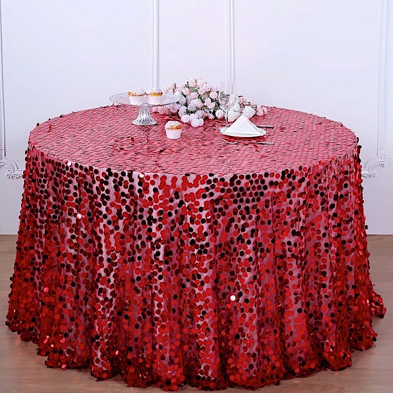 120&#x22; Large Payette Sequin Round Tablecloth