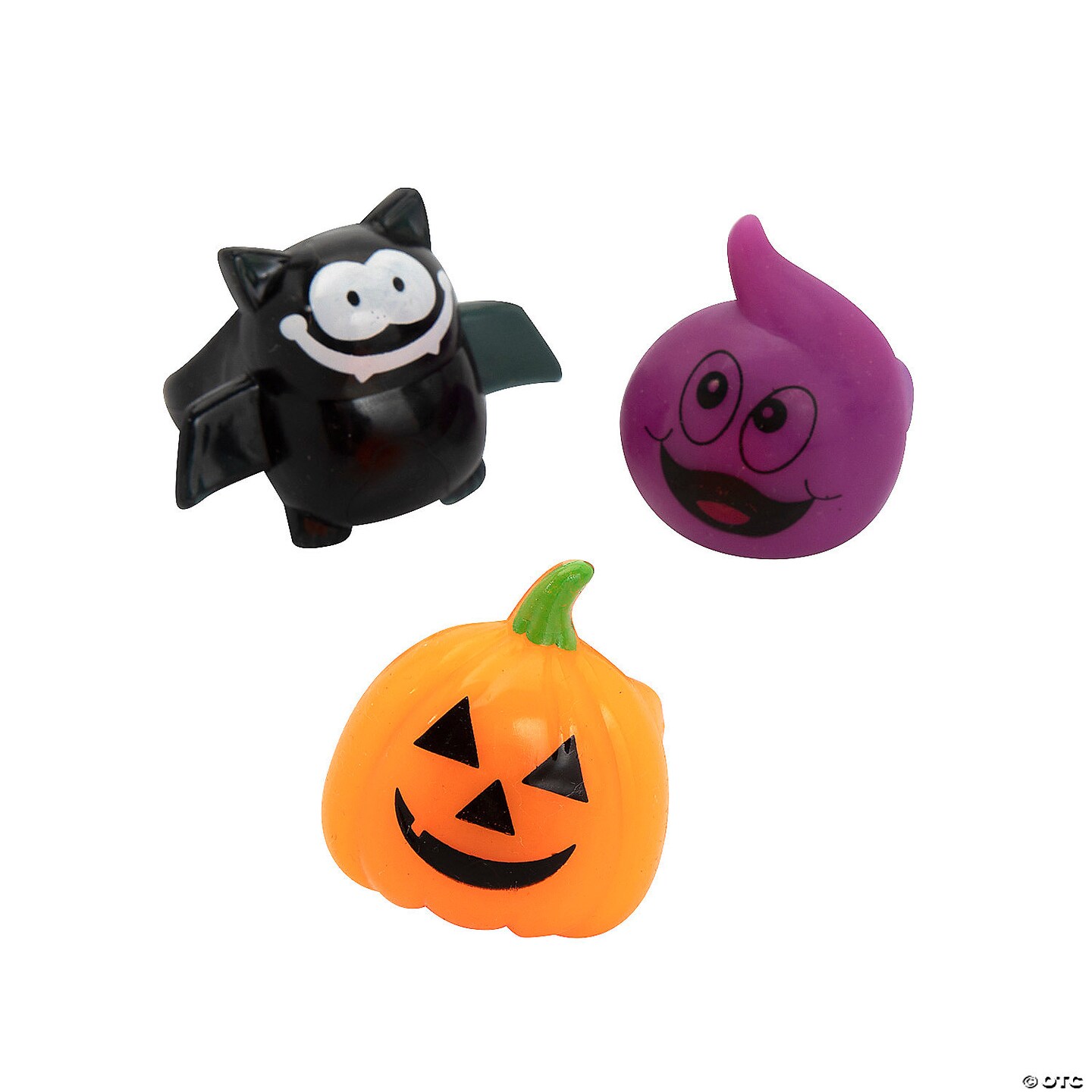 Flashing Light-Up Jack-O&#x2019;-Lantern Bat &#x26; Ghost Rings - 12 Pc.