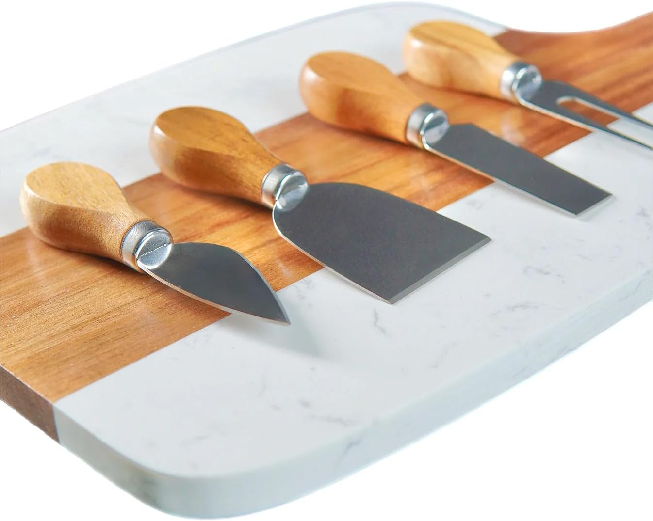 Makerflo Wood Marble Serving Board for Kitchen | Cutting Board Ideal for Personalization (Laser Engraving, Epoxy, UV DTF, Vinyl) | Individually Wrapped