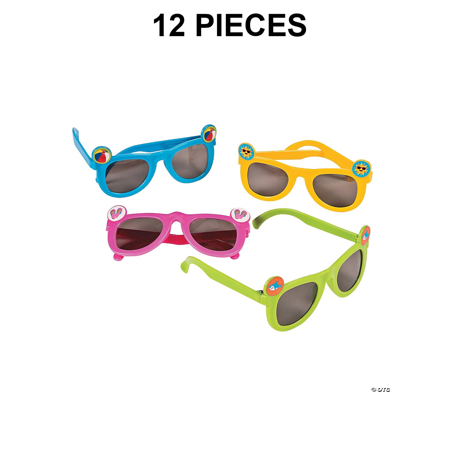 Kids Summer Fun Icon Sunglasses 12 Pieces