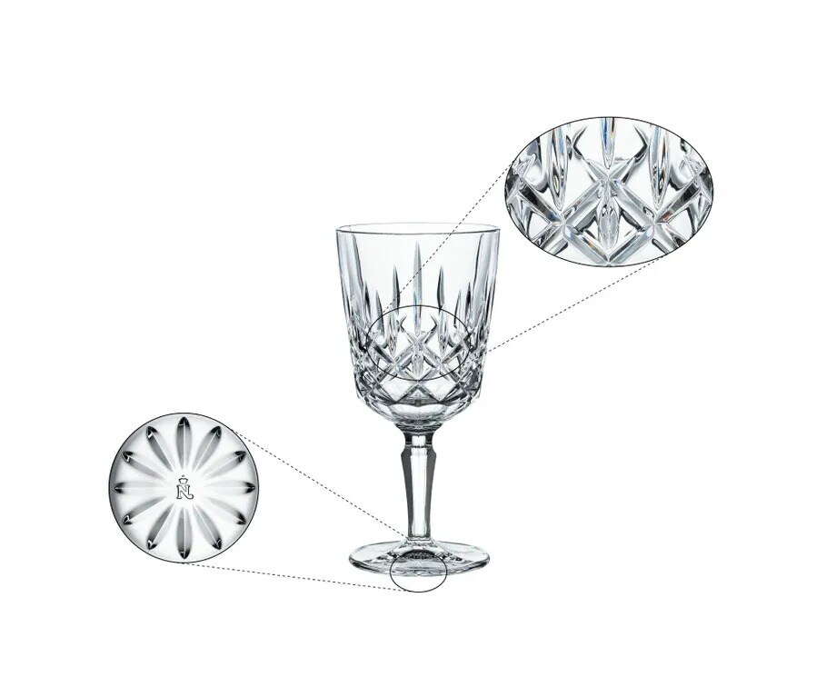 Nachtmann Noblesse Wine Glass Set of 4, Made of Fine Crystal Glass, 12.5 Ounces