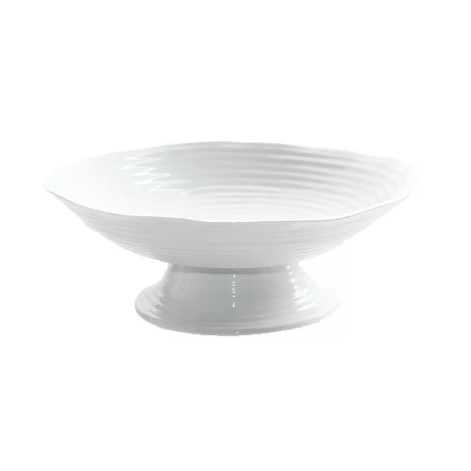 Portmeirion Sophie Conran White Porcelain Footed Comport, 9 Inch, Serving Dish
