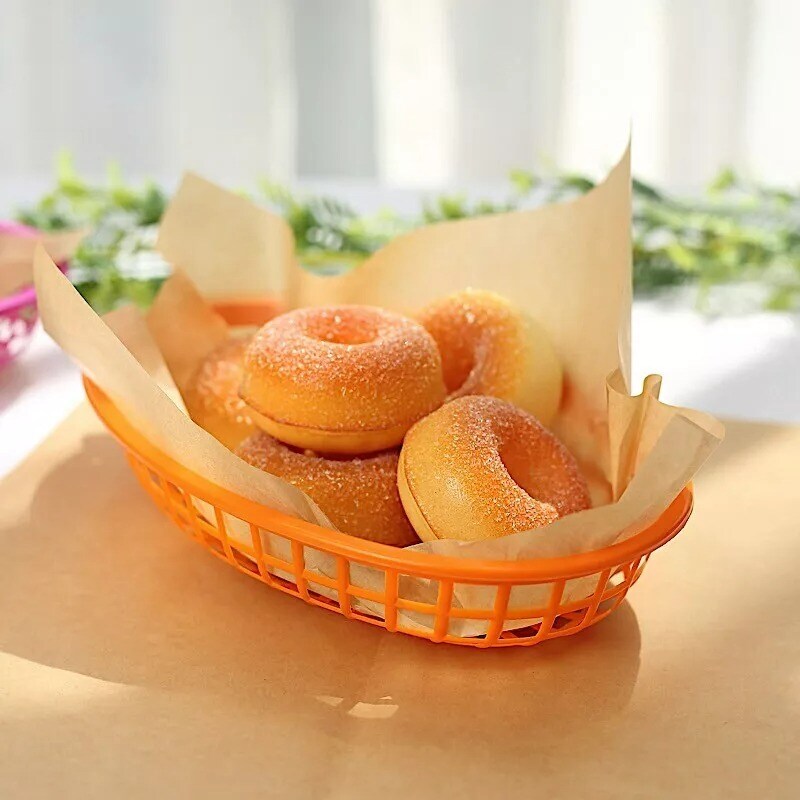 NATURAL 50 Square 12" Pre-cut Wax Paper Food WRAPPERS Basket Liners