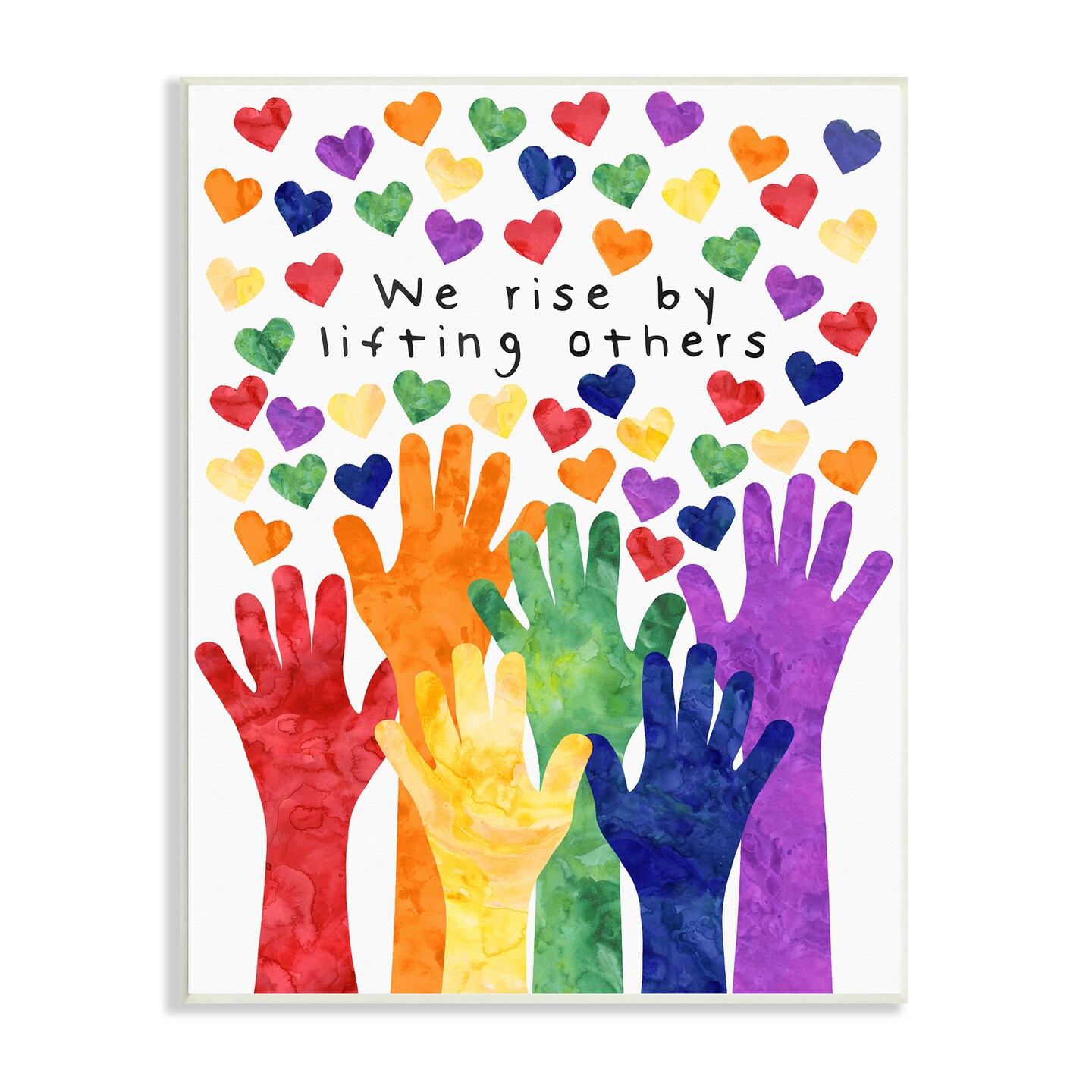 Stupell Industries Rise By Lifting Others Rainbow Wall Plaque Art
