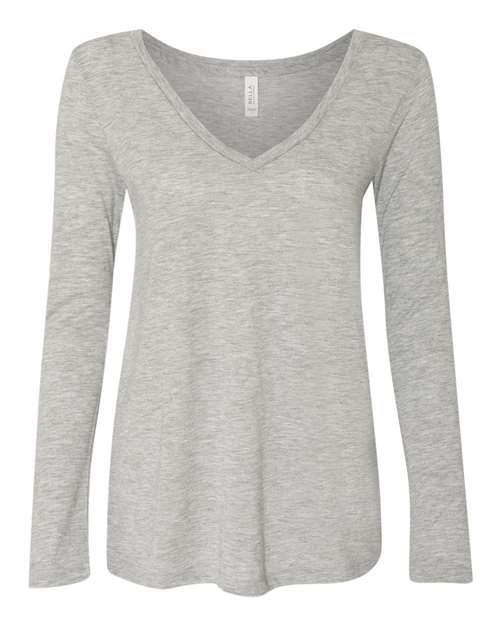 BELLA + CANVAS&#xAE; Women&#x27;s Flowy Long Sleeve V-Neck Tee