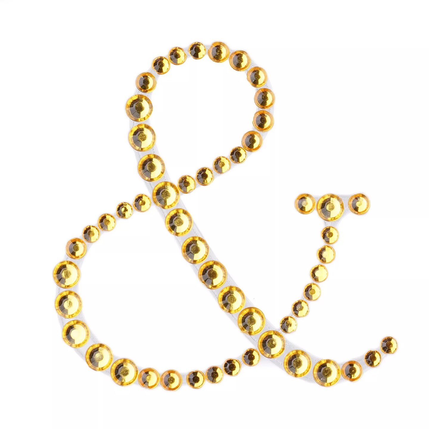Gold Rhinestones GEM STICKERS 12 pcs Ampersand &#x22;&#x26;&#x22; DIY Crafts