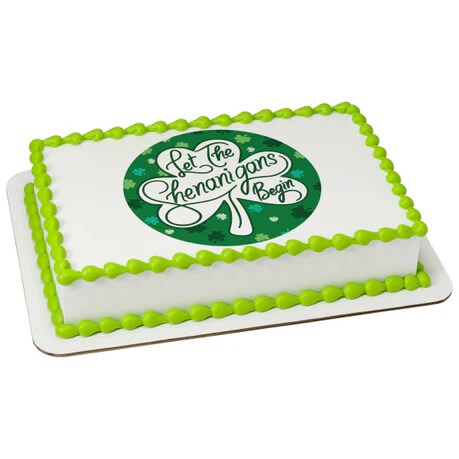 Let The Shenanigans Begin St. Patrick's Day Edible Cake Image PhotoCake