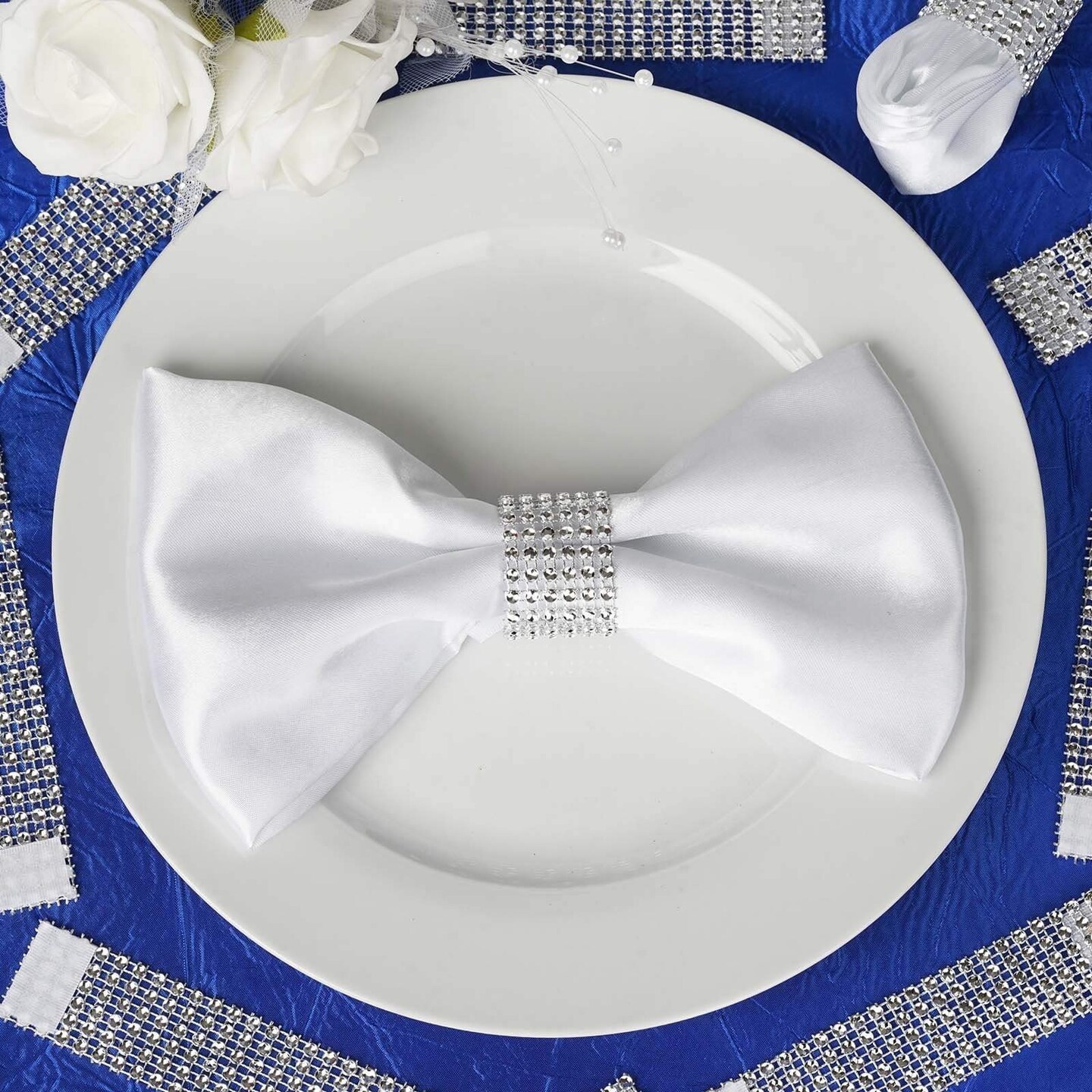 20-Pieces Diamond Rhinestone Mesh Napkin Rings
