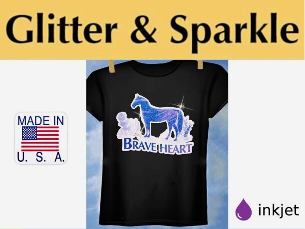 Blue Glitter Heat Transfer Paper for Inkjet Printer (20 Sheets, 8.5x11&#x27;&#x27;) Printable Heat Transfer Vinyl for T Shirts Iron on Transfers for Light &#x26; Dark Fabrics