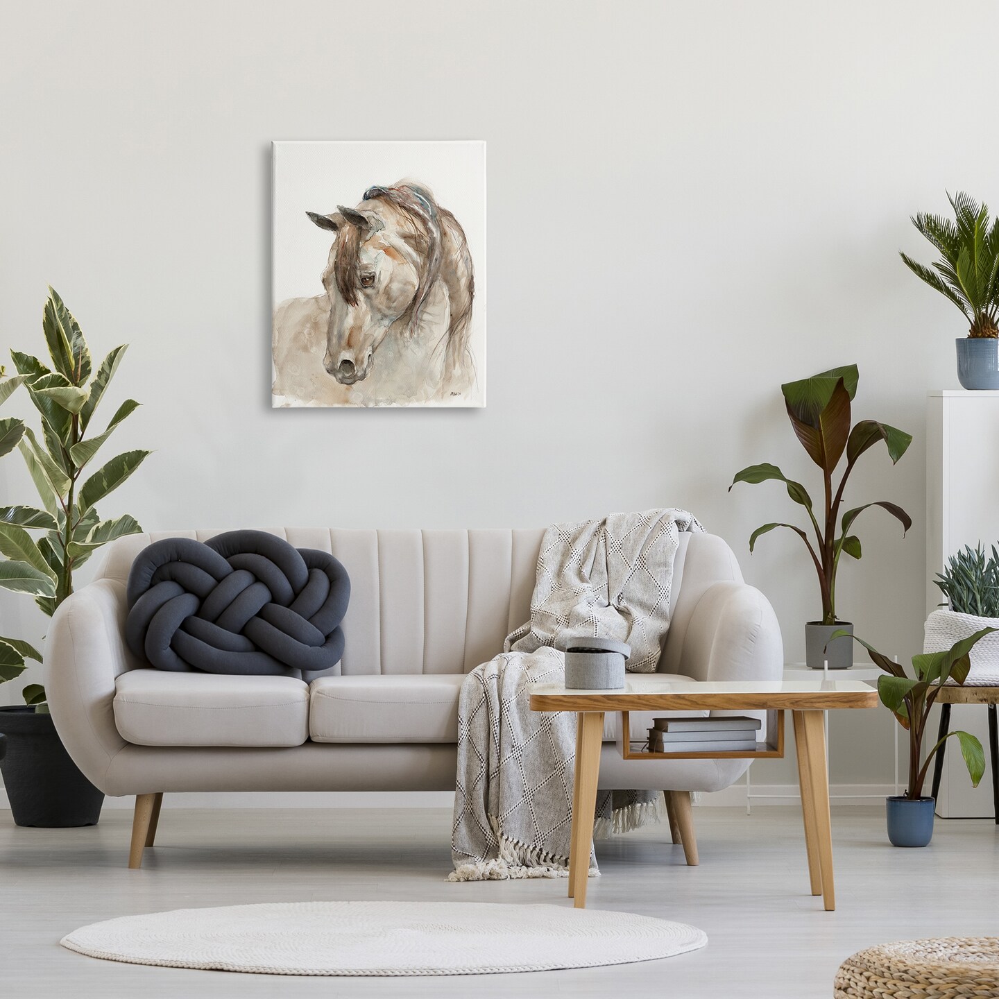 Stupell Industries Gentle Farm Horse Portrait Canvas Wall Art