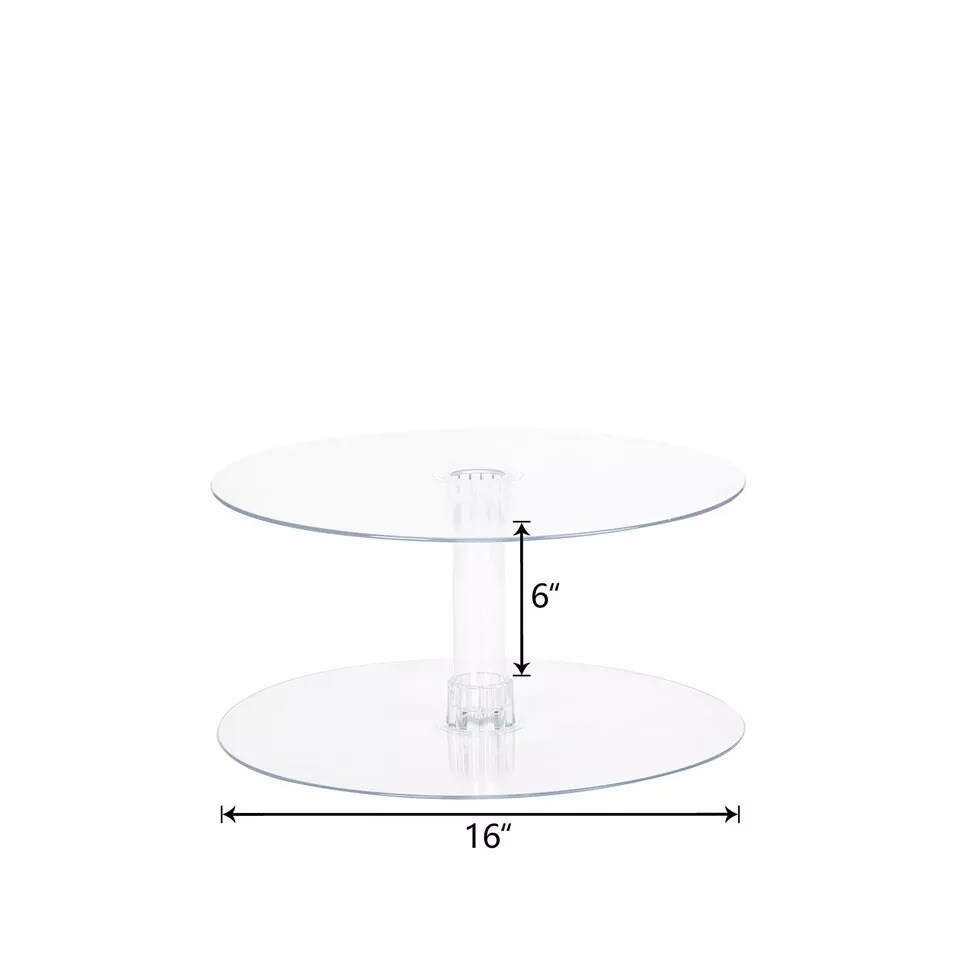 1 Tier 16&#x22; ACRYLIC Clear CAKE STAND Wedding Birthday Cupcake