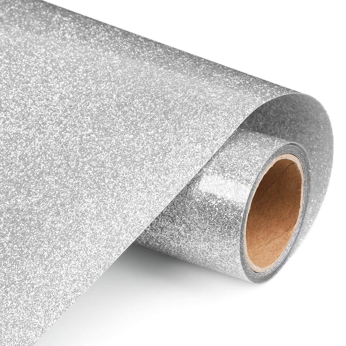 Silver-Glitter-HTV Silver Glitter Heat Transfer Vinyl - 12x5ft. Glitter Iron on Vinyl for Cricut T Shirts