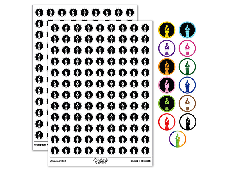 Chess Piece White Bishop 200+ 0.50&#x22; Round Stickers