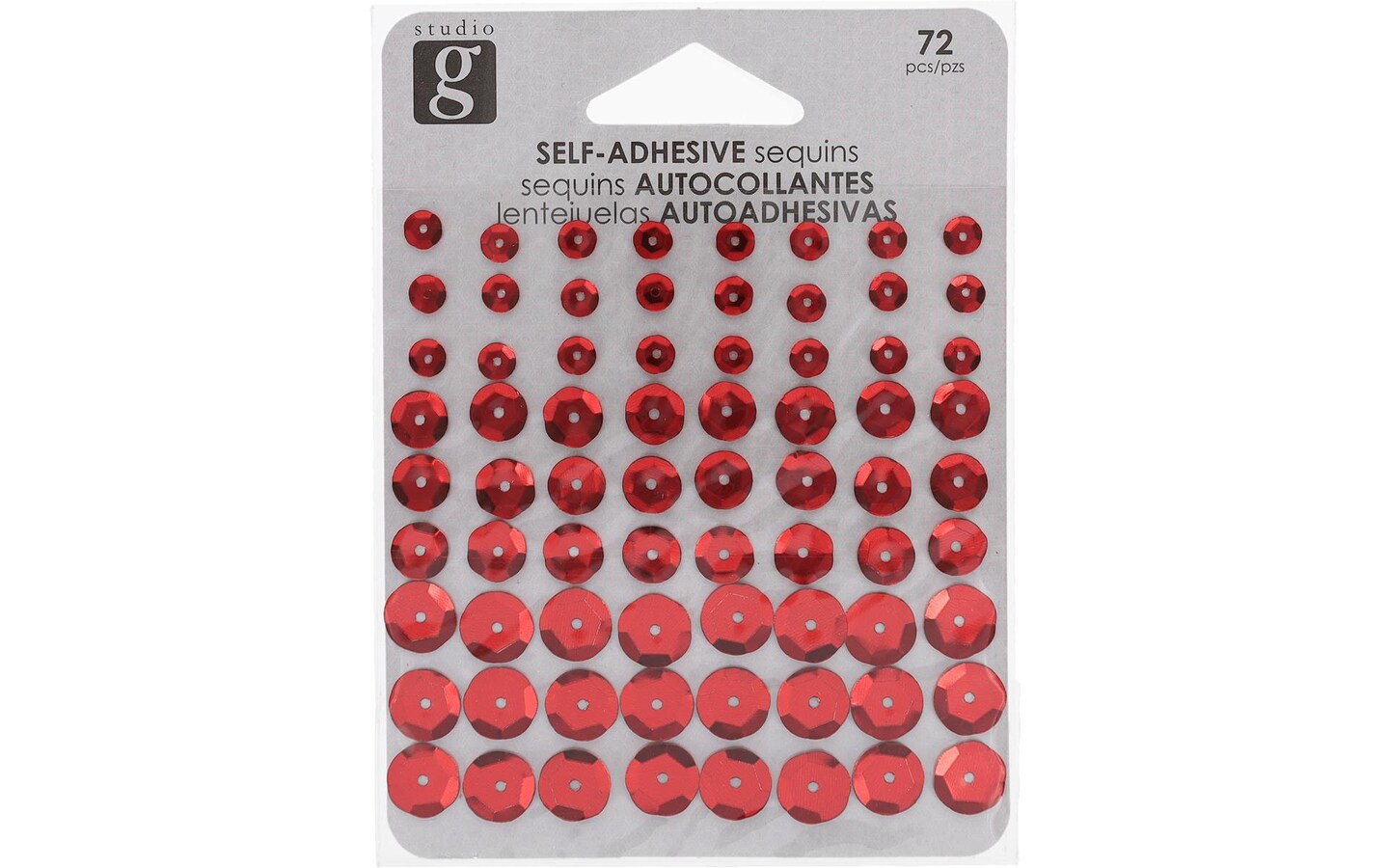 Hampton Art Studio G Self Adhesive Sequins, Red, assorted sizes, 72 ...