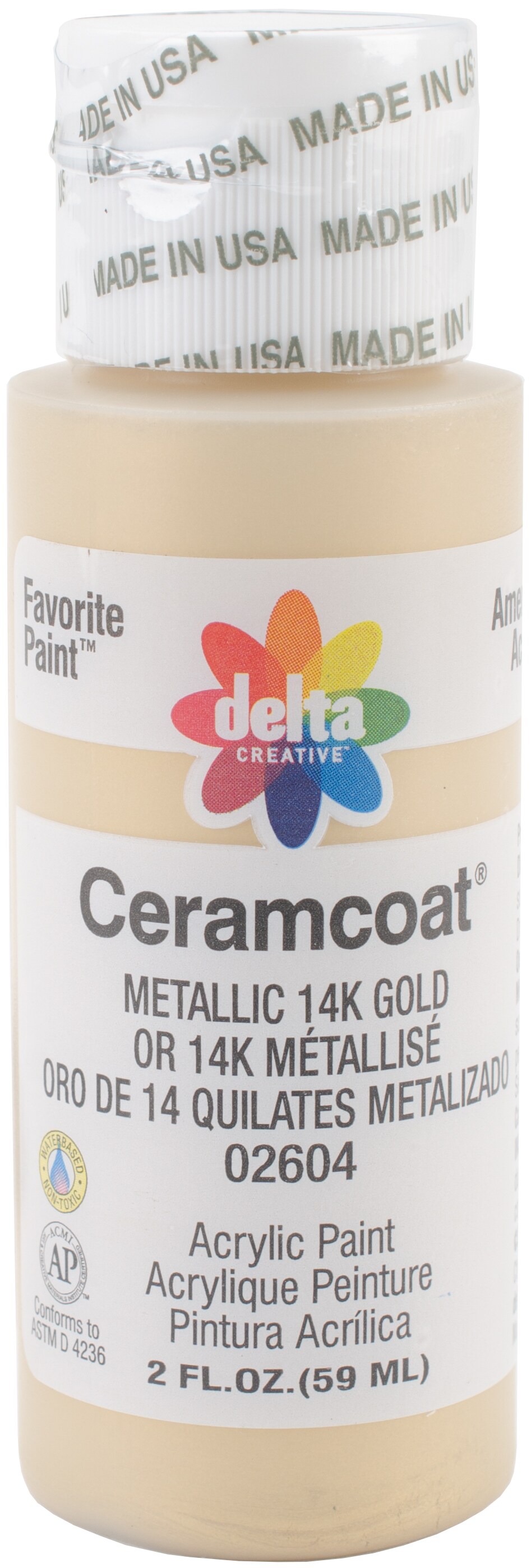Delta 2 Fl Oz Ceramcoat Luxe Metallic Paint Gold : Target