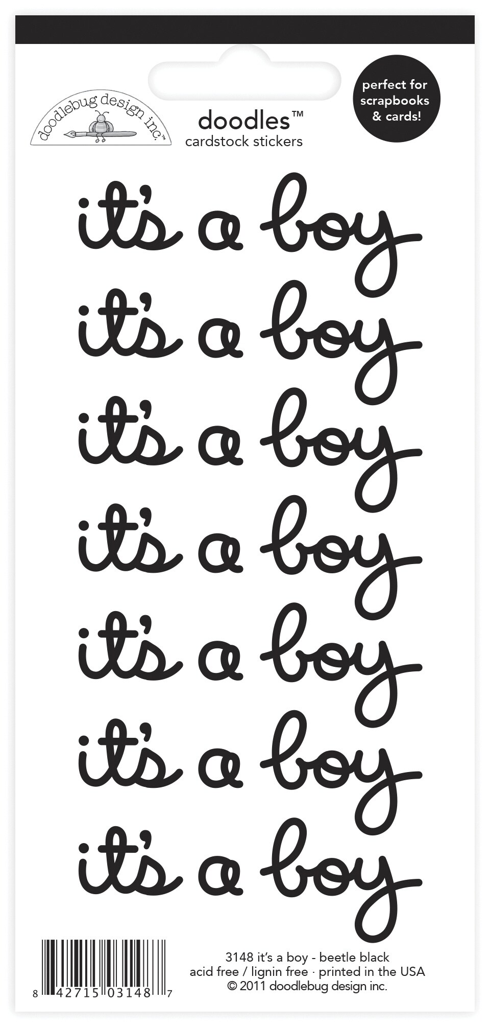 Doodles Cardstock StickersBeetle Black It's A Boy Michaels