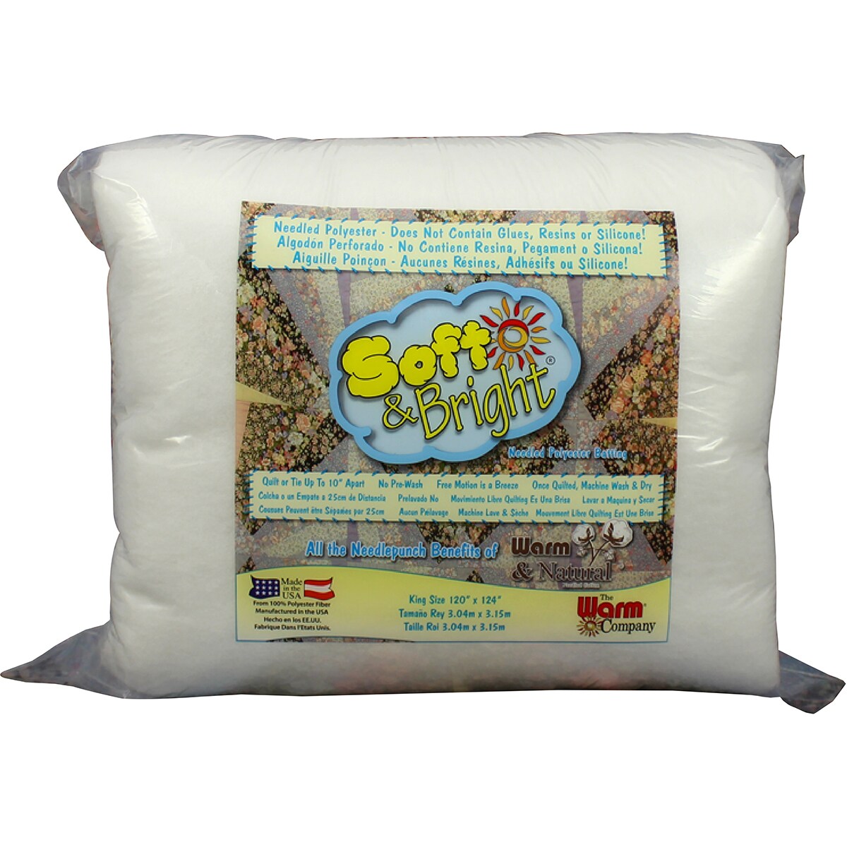 Warm Company Soft & Bright polyester Batting-King Size 120"X124"