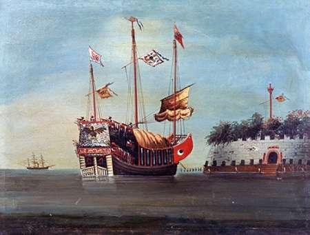 War Junks Off Folly Forts In The South China Sea Poster Print by Chinese School - Item # VARPDX264717