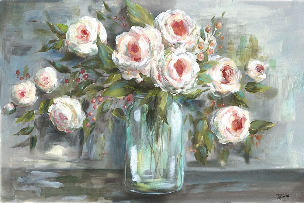 Pink Blooms Still Life Landscape Poster Print by Tre Sorelle Studios - Item # VARPDXRB13061TS