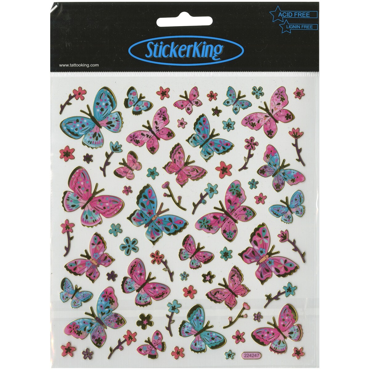 Sticker King Stickers-Pink & Aqua Butterflies | Michaels