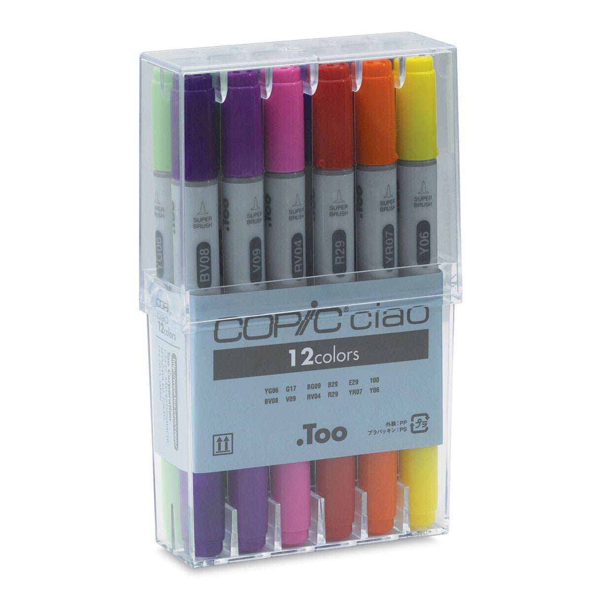 Copic Ciao Double Ended Markers - Basic Colors, Set of 12