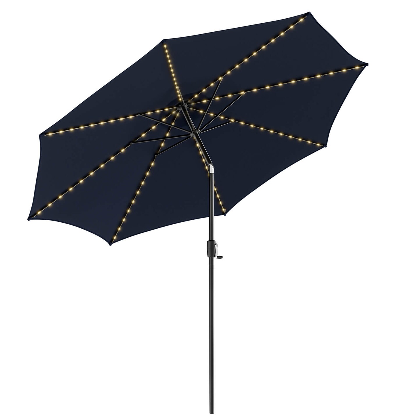 Patio Umbrella with 112 Solar Lights and Crank Handle