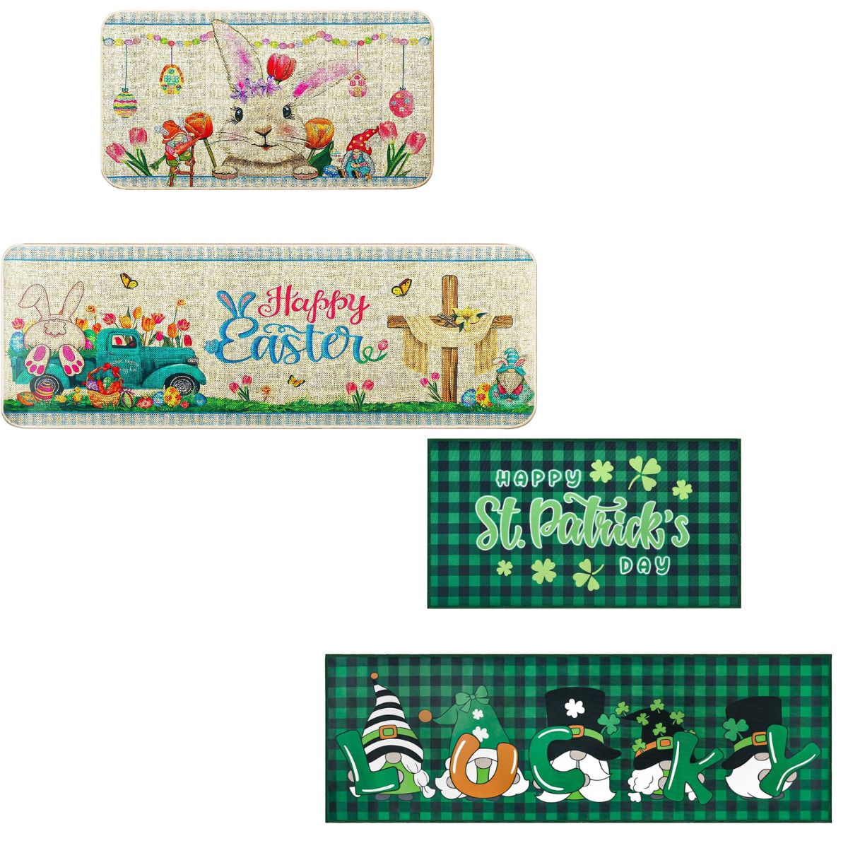Washable Decorative Rug and Mats set of 2