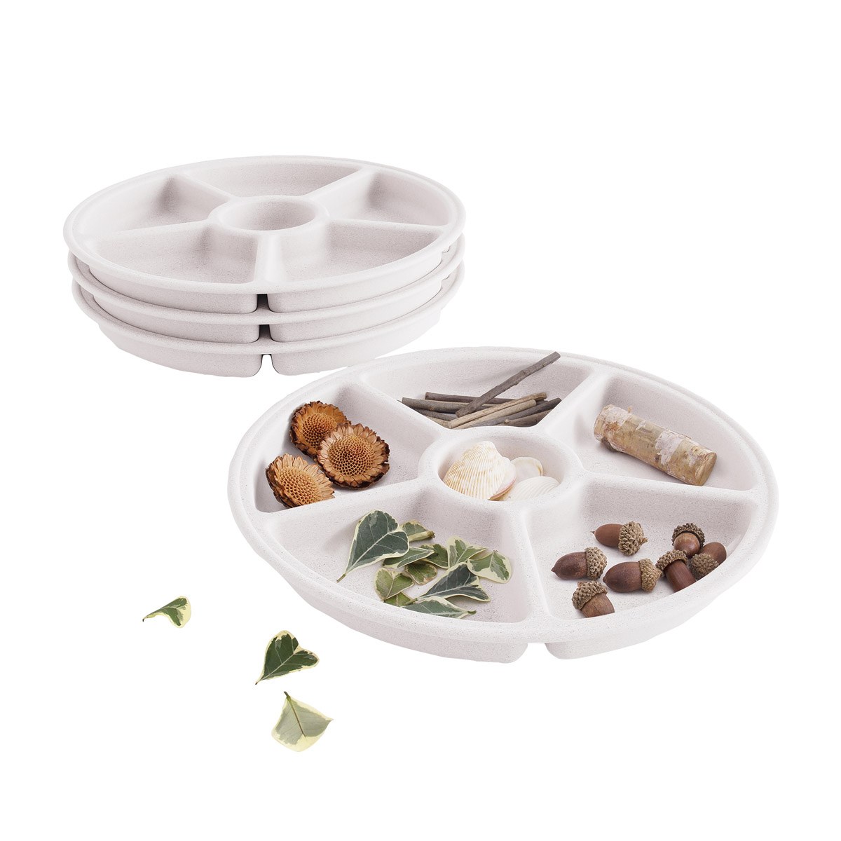 Kaplan Early Learning Company Loose Parts Sorting Trays - Set of 4 - White