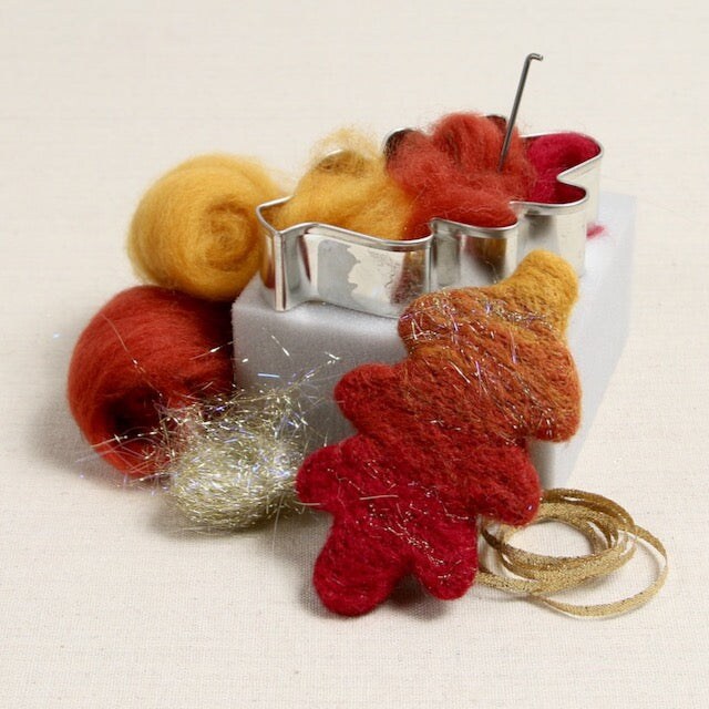 Beginner Needle Felting Kit, Oak Leaf