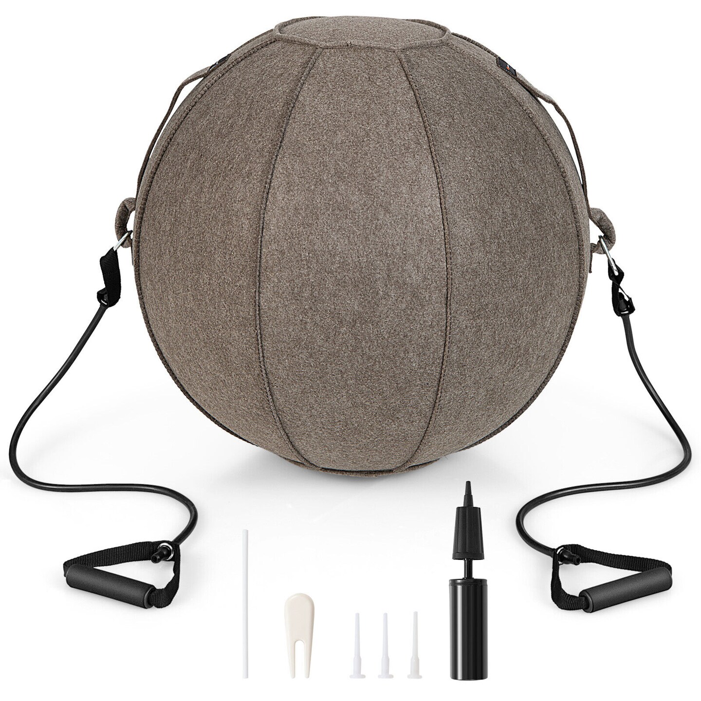 Yoga Sitting Ball with Felt Cover and Air Pump