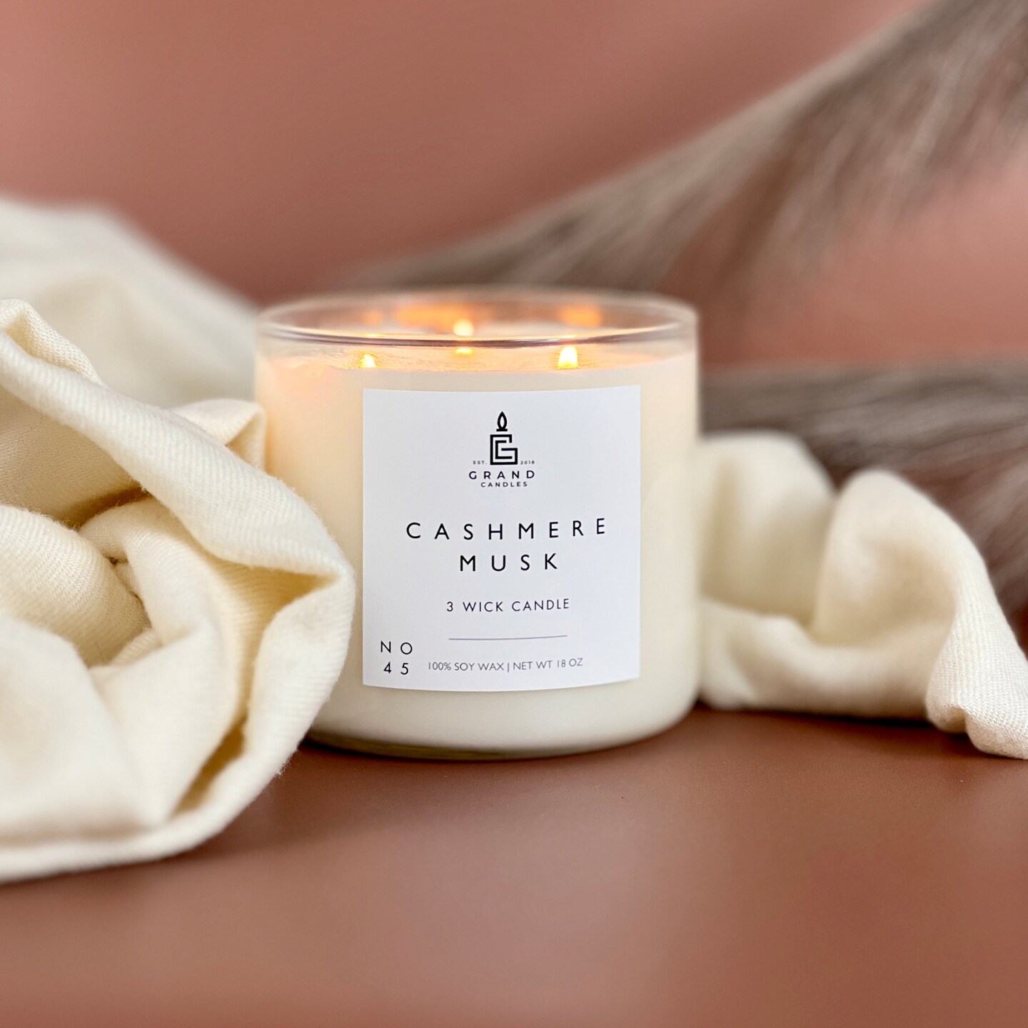 Cashmere Musk Soy Candle - Musk Scented Candle - Scented Soy Wax Candle ...